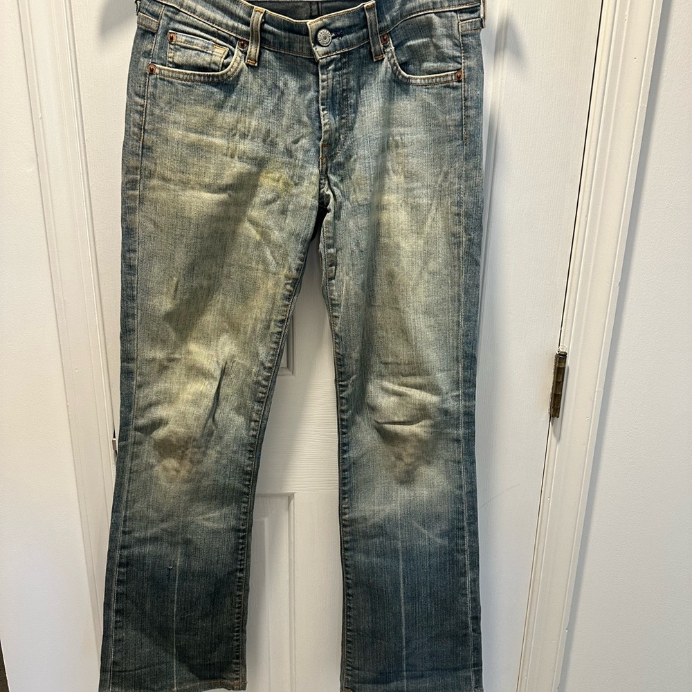 Womens Faded Blue Denim Jeans